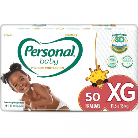 Fralda Personal Baby Premium Protection XG 50 Unidades