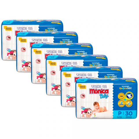 Fralda Turma da Mônica Baby Jumbo P 180 Unidades