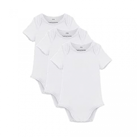 Kit 3 Bodies Manga Curta Bebê (0 a 3 meses)