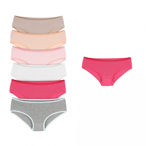 Kit Calcinha Infantil Lisa Premium 6 Peças