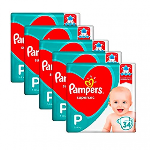 Kit Fraldas Pampers Supersec P 170 Unidades