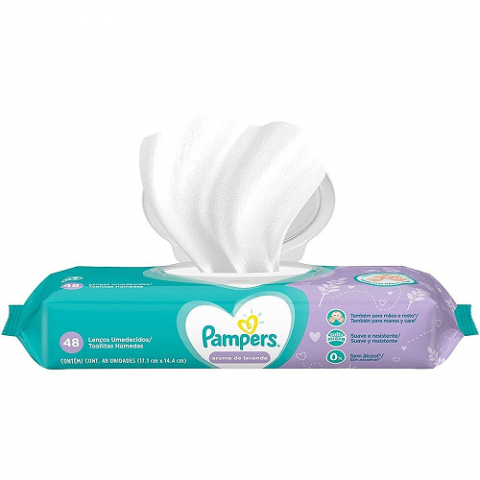 Lenço Umedecido Pampers Aroma de Lavanda 48 Unidades