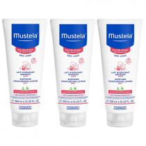 3 Unidades Loção Hidratante Mustela Bebê Pele Muito Sensível Rosto e Corpo 200ml
