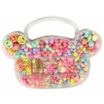 Maleta Miçangas Bijuterias Pulseira Colar Brinco Chaveiro Infantil com 350 Peças