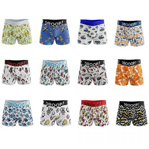 Kit 12 Cuecas Infantil Boxer Droop