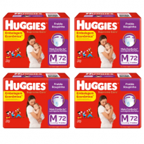 4 Pacotes Fralda Huggies Roupinha Supreme Care M 72 Unidades