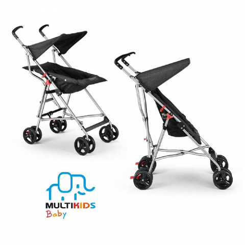 Carrinho Guarda Chuva Pocket Preto Multikids Baby