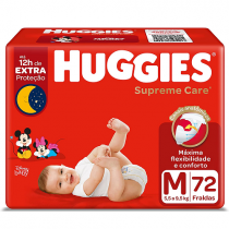 Fralda Huggies Supreme Care M 72 unidades