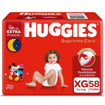 Fralda Huggies Supreme Care XG 58 unidades