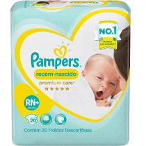 Fralda Pampers Premium Care RN+ 20 Unidades Fralda Pampers Premium Care RN+ 20 Unidades