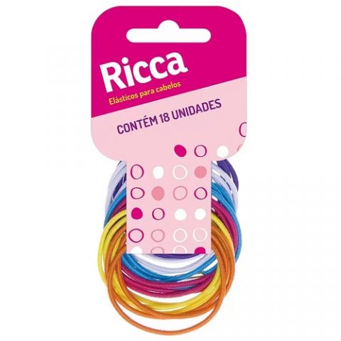 Kit 18 Elasticos Ricca Colors 2 mm