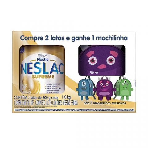 Kit 2 Latas Neslac Supreme 800g cada + Mochila Grátis