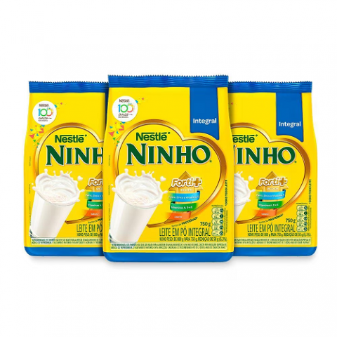 Kit 3 Sachet Leite em Pó Ninho Integral 750g