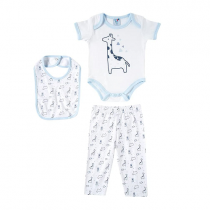 Kit 3 Peças Body, Calça e Babador Tip Top
