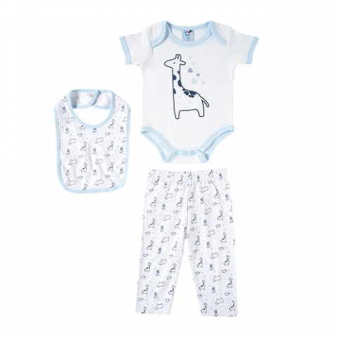 Kit 3 Peças Body, Calça e Babador Tip Top