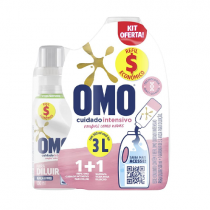 Kit Garrafa Para Diluição + Sabão Líquido Refil Omo Cuidado Intensivo 500ml