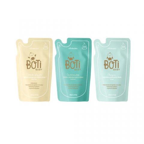 Combo Boti Baby Refil Shampoo 200ml + Condicionador 200ml + Sabonete Líquido 200ml