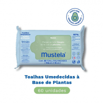 Toalhas Umedecidas à Base de Plantas Mustela 60 unidades