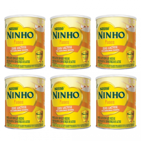 6 Latas Ninho Fases Zero Lactose 700g
