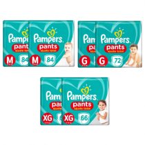 2 Pacotes Fralda Pampers Pants Ajuste Total M/G/XG