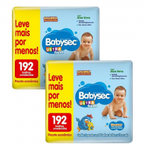 2 Pacotes Lenços Umedecido Babysec Pacote Economico 192 Folhas