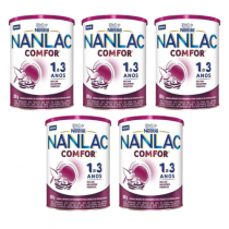 5 Latas Nanlac Comfor 800g cada