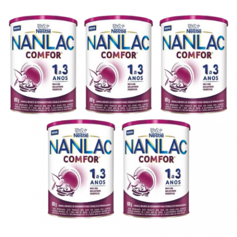 5 Latas Nanlac Comfor 800g cada