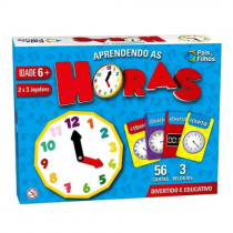 Brinquedo Pedagógico Aprendendo as Horas 56 Peças Pais e Filhos