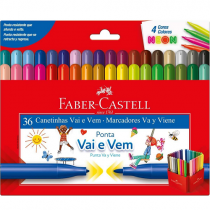 Canetinha Hidrográfica Faber-Castell Vai E Vem 36 Cores