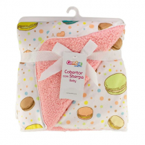 Cobertor para Bebê com Sherpa Baby Macaron Comtac Kids Rosa