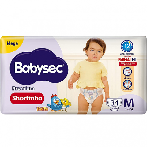 Fralda Babysec Galinha Pintadinha Pants M 34 Unidades