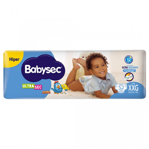 Fralda Babysec Galinha Pintadinha Ultrasec XXG 52 Unidades