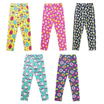 Kit 5 Calças Legging Infantil Moderna Fashion