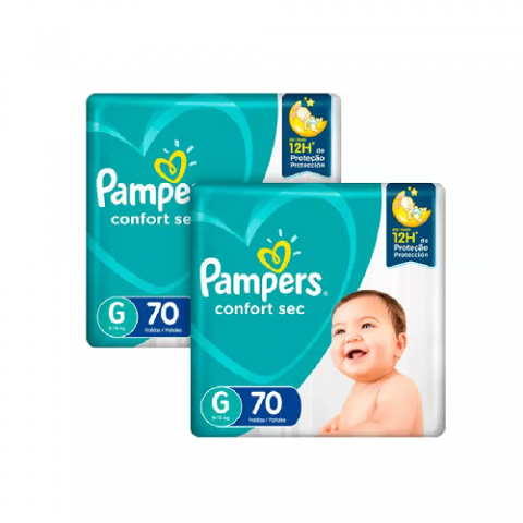 Kit Fralda Pampers Confort Sec G 140 Unidades