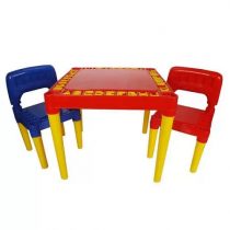 Mesa Infantil + 2 Cadeiras Vermelha Tritec