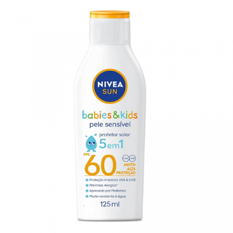 Protetor Solar Nivea SUN Kids Sensitive FPS60 125ml