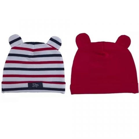 2 Gorros Orelhinha Bebê Zip