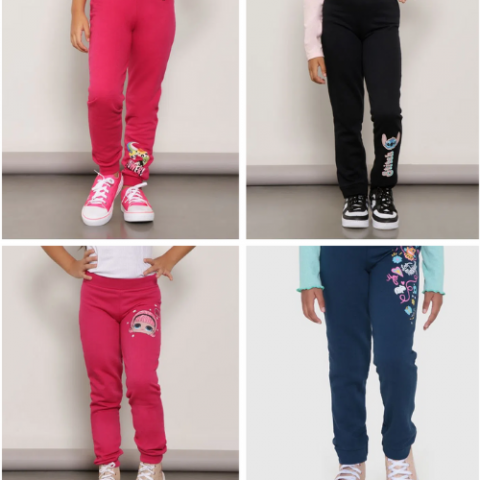 Calça Moletom Infantil Personagens Menina