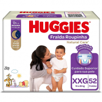 Fralda Huggies Roupinha Natural Care XXG 52 unidades