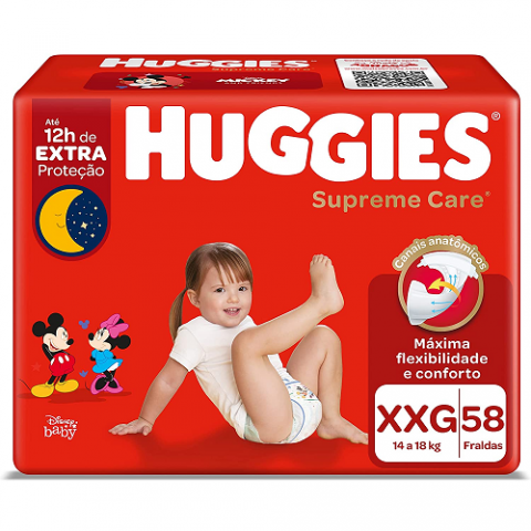 Fralda Huggies Supreme Care XXG 58 unidades