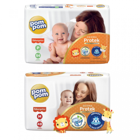 Fralda Pom Pom Derma Protek Mega P/M