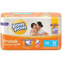 Fralda Pom Pom Protek Proteção de Mãe XG 12 Unidades