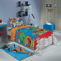 Jogo de Cama Microfibra de Poliéster Solteiro Hot Wheels 2 peças