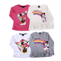 Kit 2 Blusas Disney Meia Malha Manga Longa Minnie Mouse