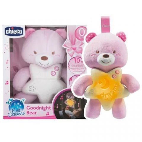 Luminária e Móbile Musical Chicco Ursinho Bons Sonhos Rosa