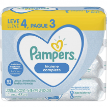 Lenços Umedecidos Pampers Higiene Completa 192 Unidades