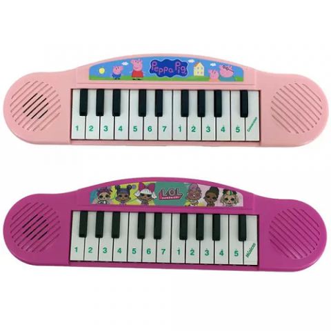 Piano de Brinquedo Candide 22 Teclas LOL Surprise ou Peppa Pig