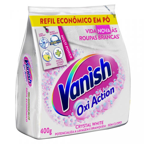 Refil Tira Manchas em Pó Vanish Crystal White Oxi Action 400g
