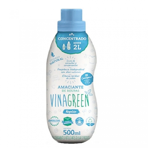 Amaciante de Roupas Concentrado Vinagreen Algodão 500ml