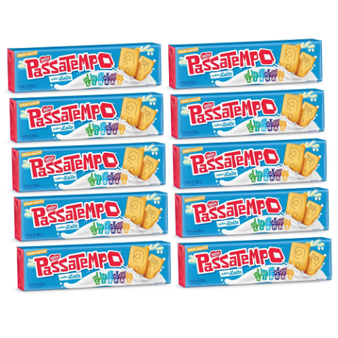 10 Unidades Biscoito Passatempo Leite 150g